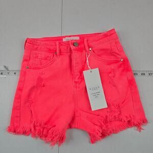 Risen Neon Pink Distressed Women Shorts NO TAGS